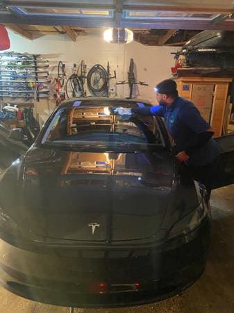 Windshield chip repair — resin injection on minor damage