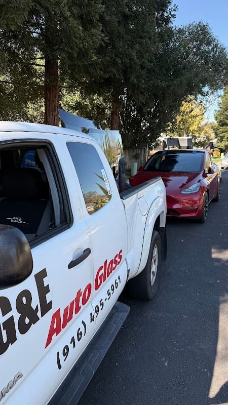 Completed windshield replacement — crystal clear glass finish