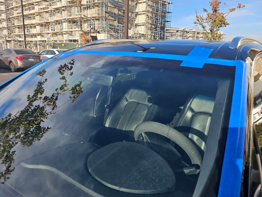 Quarter panel glass repair — tight fit on pickup truck